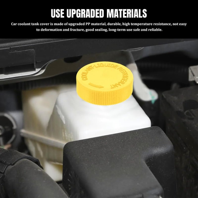 Lyxheth 2PCS Coolant Reservoir Cap, Radiator Reservoir Cap, Engine Radiator Water Tank Caps Coolant Caps OEM#21712-79900, Car Coolant Water Tank Reservoir Cap Compatible with Infiniti Nissan (Yellow) - Image 3